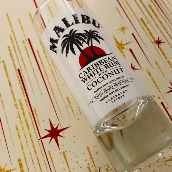 Malibu Caribbean White Rum With Coconut Tall Shot Glass, New - Picture 5 of 7